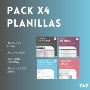 Pack x4 Planillas